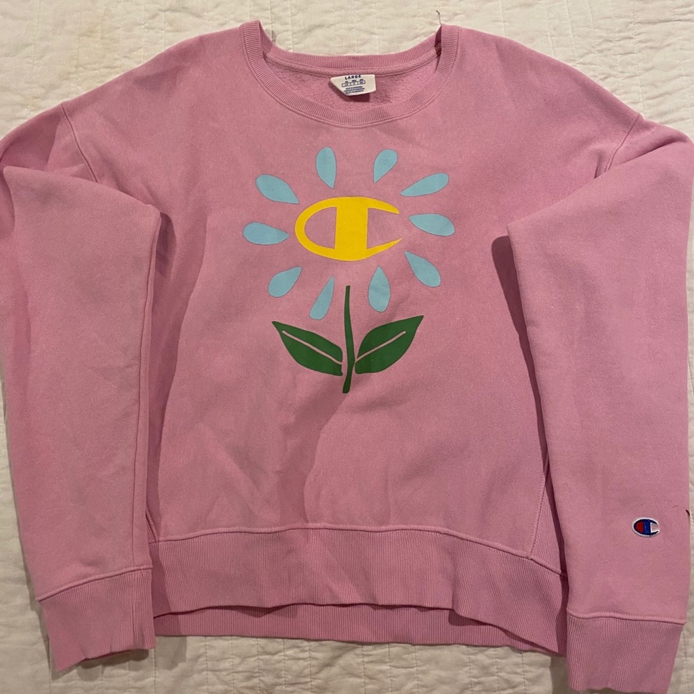 pink champion crew neck
